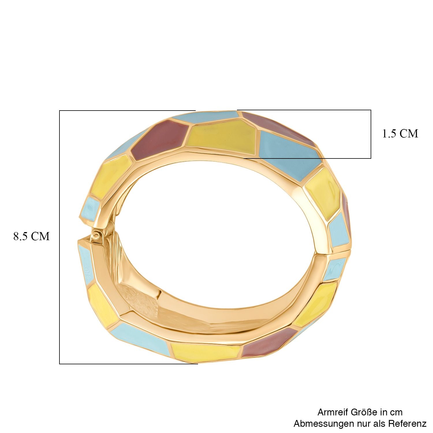 Emaille-Armreif im Facetten-Design, ca. 18 cm, Beige