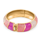 Emaille-Armreif, geometrisches Design, ca. 18 cm, Rosa