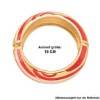 Emaille-Armreif im Wellen-Design, ca. 18 cm, Coral