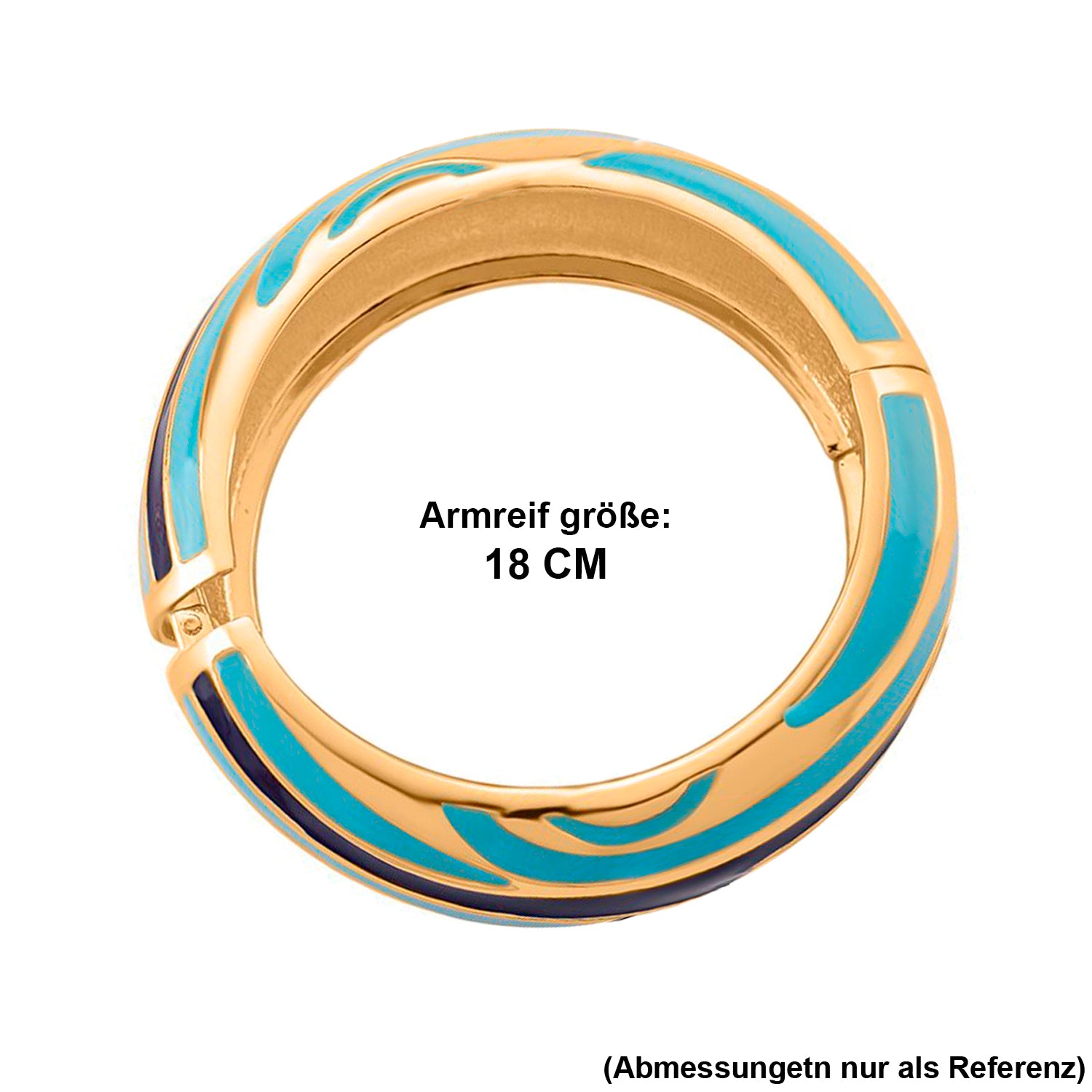 Emaille-Armreif im Wellen-Design, ca. 18 cm, Blau