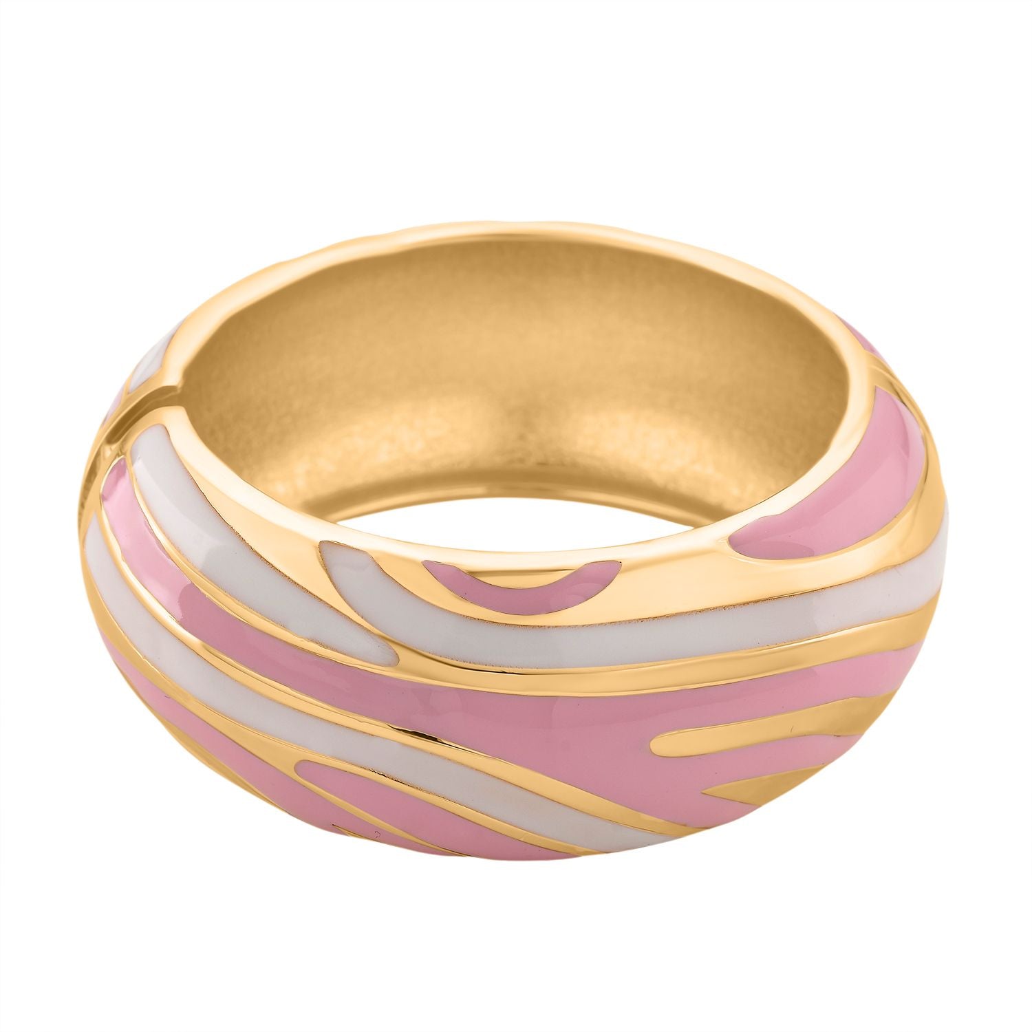 Emaille-Armreif im Wellen-Design, ca. 18 cm, Rosa