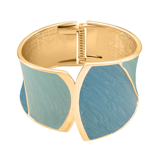 Emaille-Armreif im Colorblock-Design, ca. 17 cm, Blau