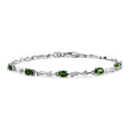 D joy Natürlicher Chromdiopsid Armband ca. 18 cm 925 Silber rhodiniert ca. 1,27 ct.