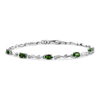 D joy Natürlicher Chromdiopsid Armband ca. 18 cm 925 Silber rhodiniert ca. 1,27 ct.