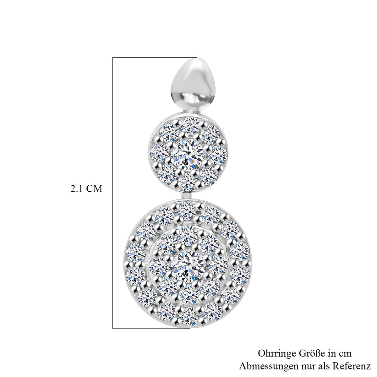 LUXURIANT DIAMOND -Lab Grown Diamant SI-GH Ohrringe 925 Silber rhodiniert ca. 1.00 ct
