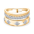 LUXURIANT DIAMOND -Lab Grown Diamant SI-GH Ring 925 Silber 750 Gelbgold Vermeil (Größe 17.00) ca. 1.00 ct