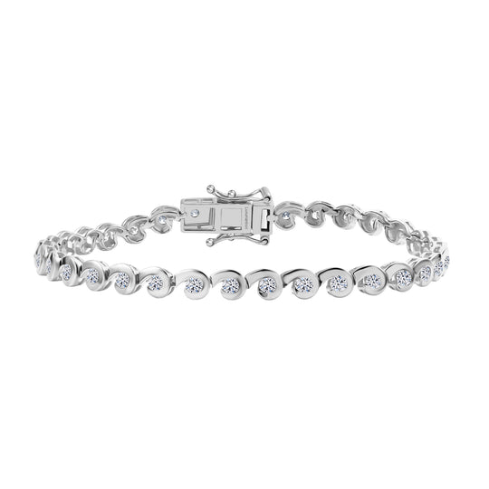 LUXURIANT DIAMOND - Lab Grown Diamant SI-GH SGL zertifiziert Armband ca. 19 cm 925 Silber 750 Roségold Vermeil ca. 2.50 ct