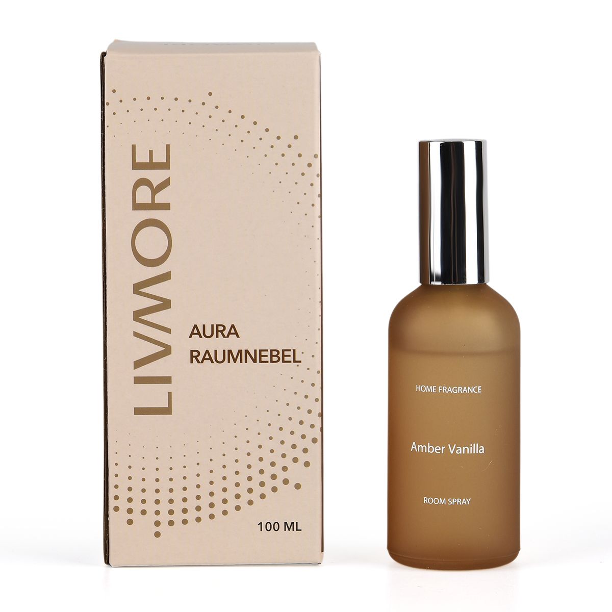 LIVMORE Home Fragrance Kollektion - Raumspray, Amber-Vanille, 100ml, Hellbraun