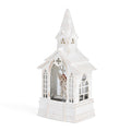 Weihnachts Deko Wasser Lampe Kirche Engel, warmweißes LED, 2 Weihnachtsmelodien, 11 x 7.8 x 23 cm, Weiß, Batteriebetrieb 3 x AAA nicht enthalten