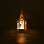 Weihnachts Deko Wasser Lampe Kirche Engel, warmweißes LED, 2 Weihnachtsmelodien, 11 x 7.8 x 23 cm, Weiß, Batteriebetrieb 3 x AAA nicht enthalten
