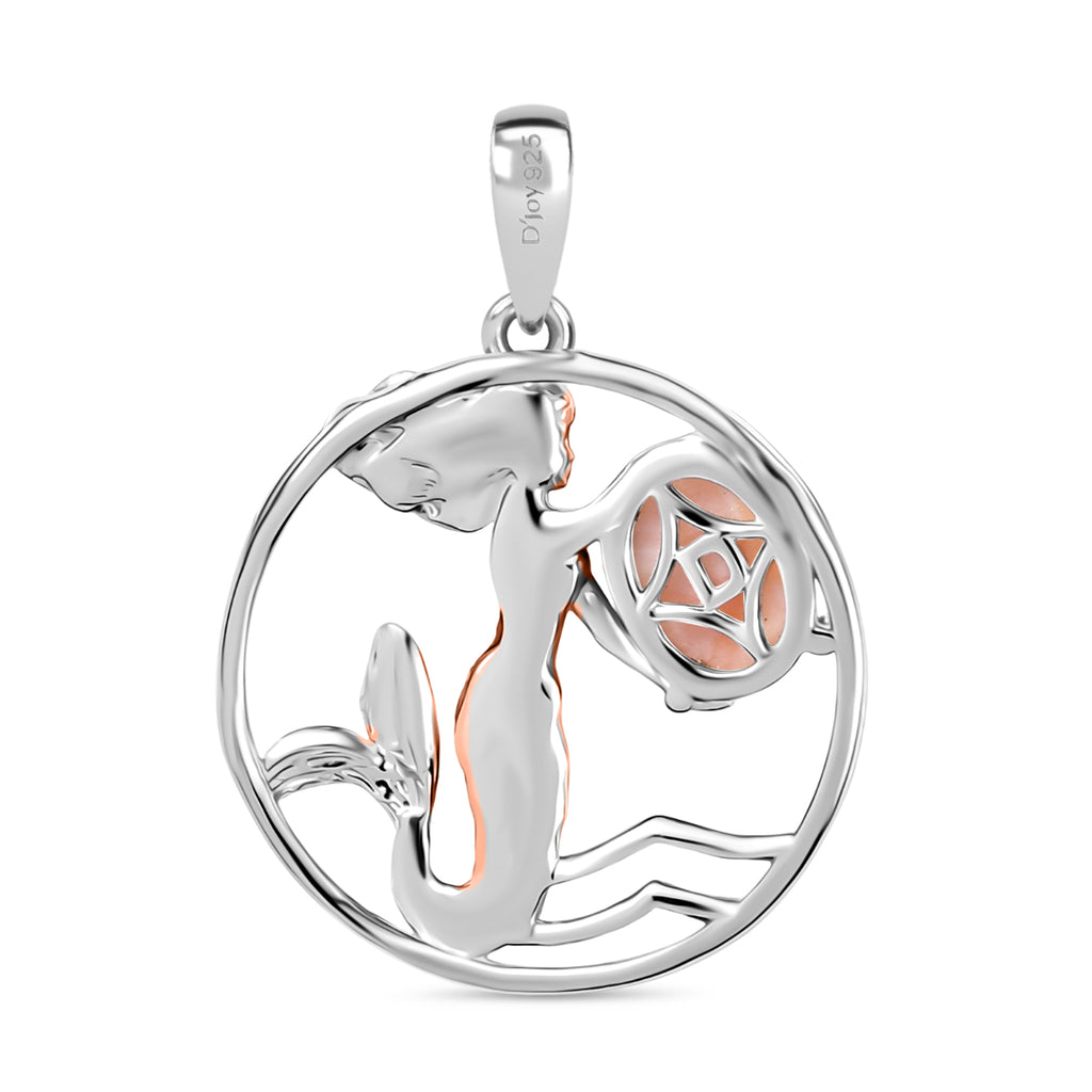 D’joy AA Natrolith Anhänger 925 Silber Überlagerung aus Roségold und Platin ca. 1.16 ct