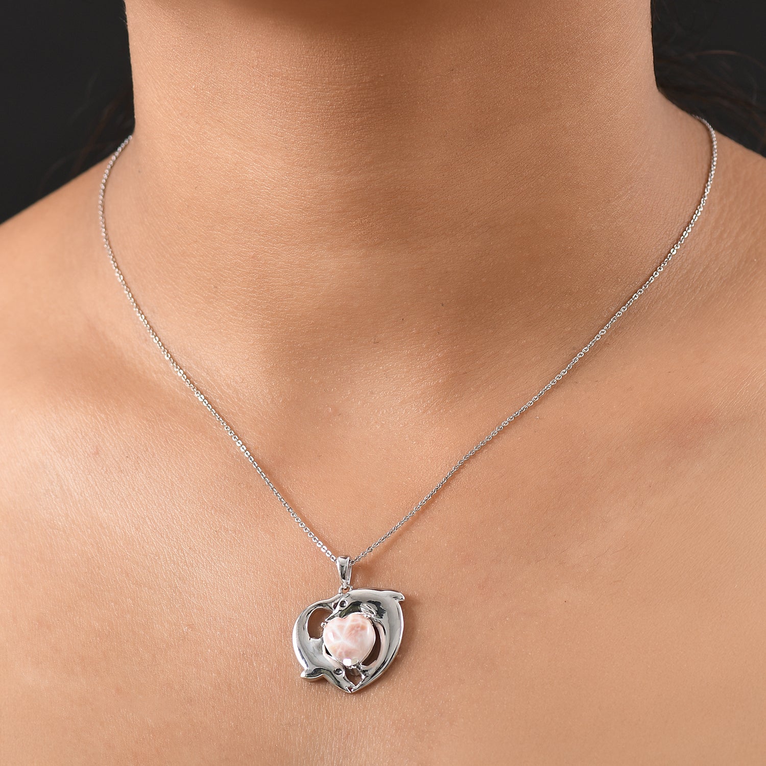 D’joy AA Natrolith Anhänger 925 Silber rhodiniert ca. 3.56 ct