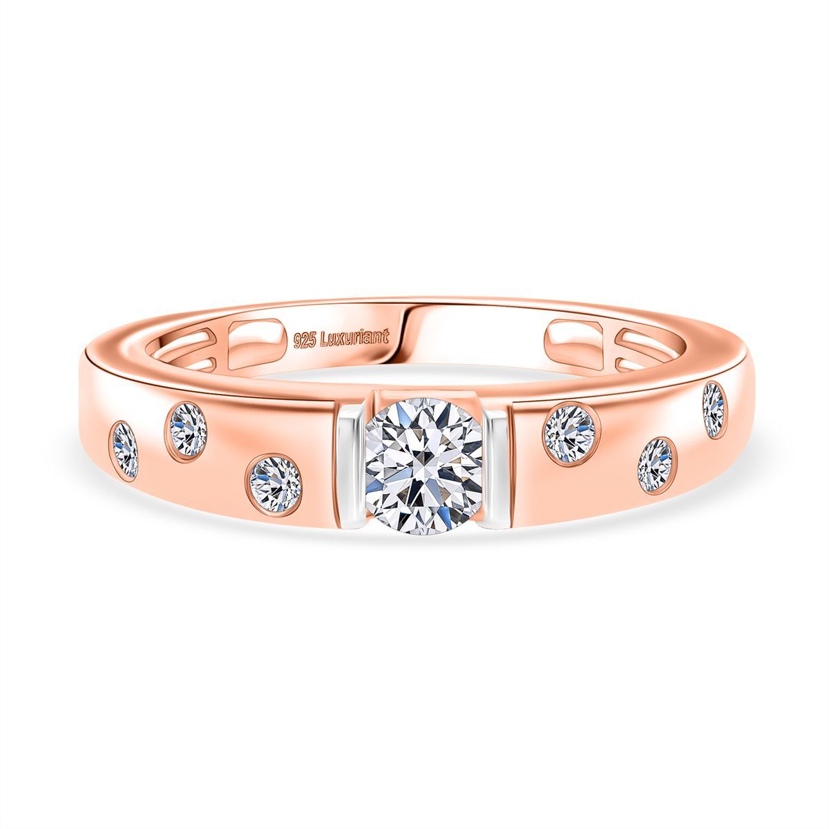 Rhodium-Überzug und 750 Roségold Vermeil