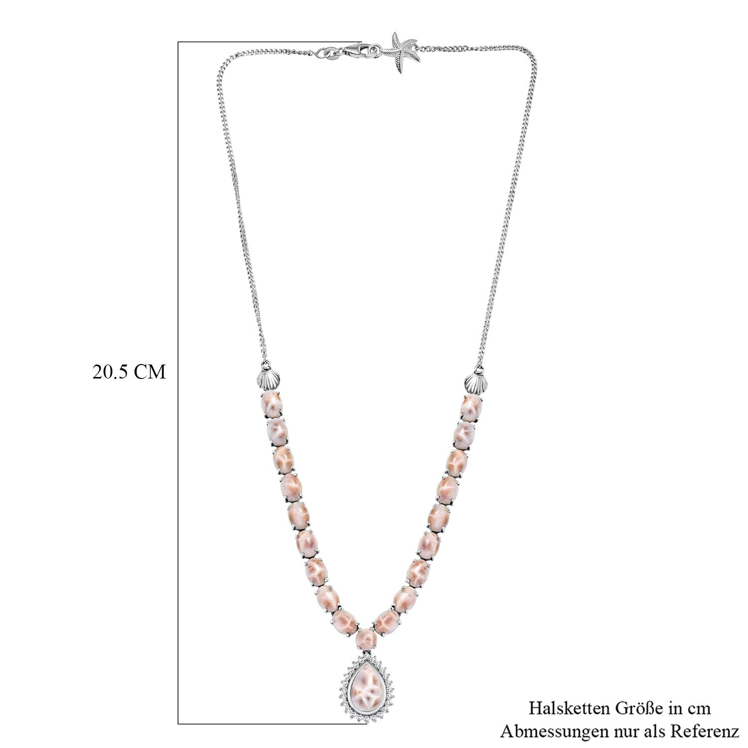 Djoy AA Natrolith Halskette ca. 45 cm 925 Silber rhodiniert ca. 26,39 ct.