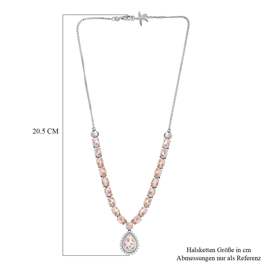 Djoy AA Natrolith Halskette ca. 45 cm 925 Silber rhodiniert ca. 26,39 ct.