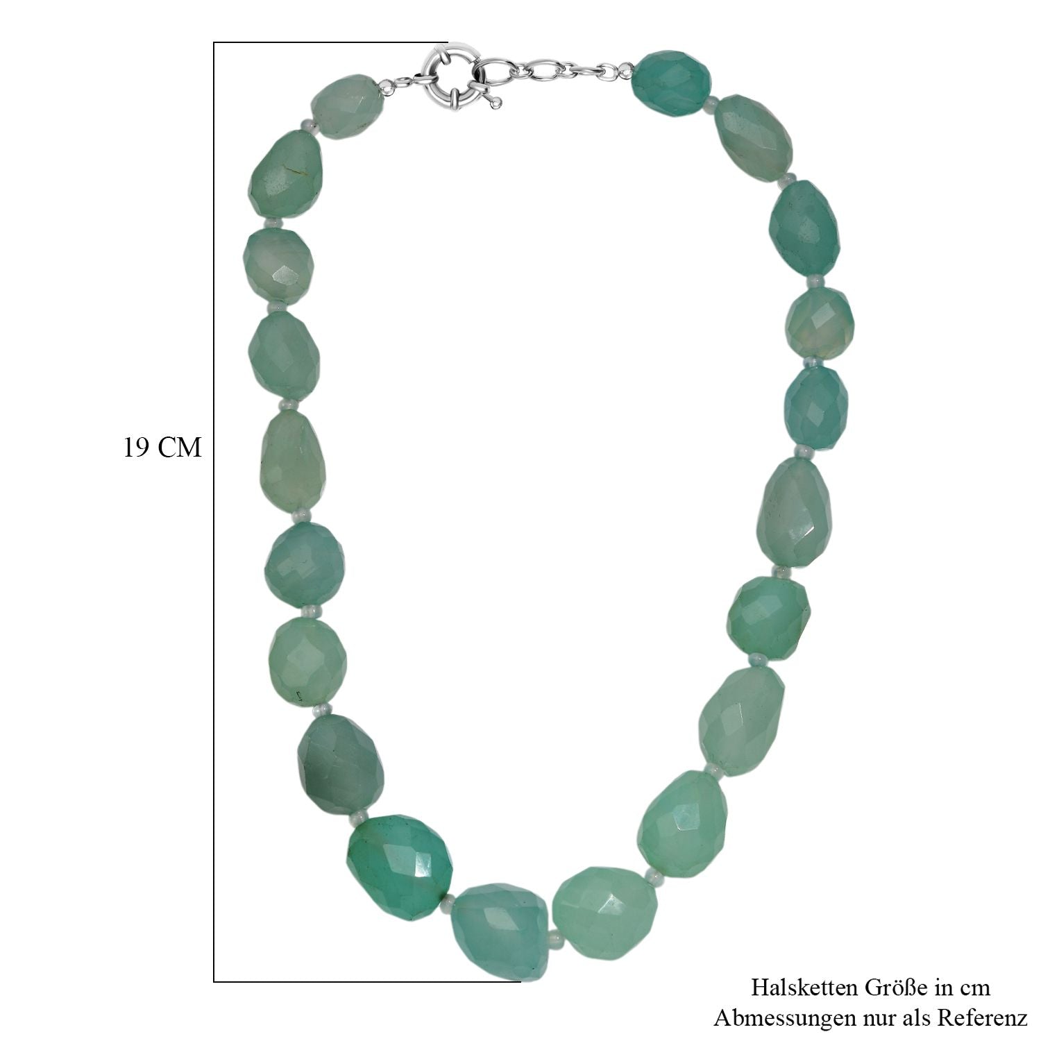 Chalzedon Halskette ca. 45 cm Nickelfreies Messing ca. 484.00 ct