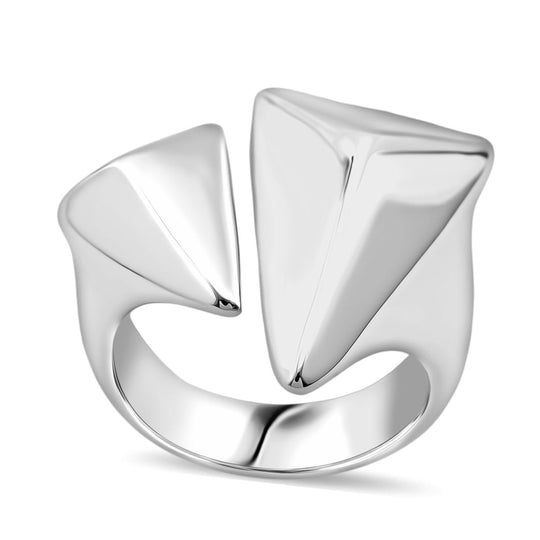 Statement-Ring, geometrisches Dreiecks-Design, 925 Silber,
