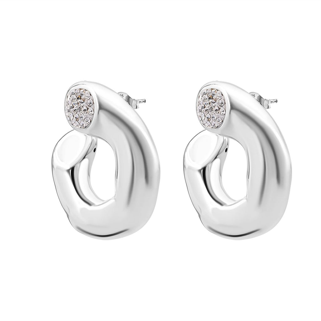 Kristall Ohrringe 925 Silber Standard 11,00g 1.00 ct