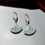 Djoy Betroka Blauer Apatit, Weißer Zirkon Meereskiesel Ohrringe 925 Silber rhodiniert ca. 2.74 ct