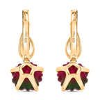 Bloom Flare - D joy Wassermelonen Quarz Triplette Ohrringe 925 Silber 750 Gelb Vergoldet  (5-10 Werktage Lieferzeit) ca. 7,58 ct.