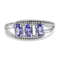 Tansanit Ring 925 Silber rhodiniert (Größe 17.00) ca. 0.69 ct