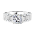 Moissanit Ring 925 Silber rhodiniert (Größe 17.00) ca. 2,22 ct