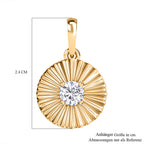 D joy Moissanit Anhänger 925 Silber 750 Gelb Vergoldet ca. 0.43 ct