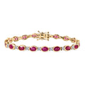 Königlicher Glamour- D'Joy Afrikanischer Rubin (Fissure gefüllt), Moissanit Armband ca. 19 cm 925 Silber Rhodiniert und 750 Gelbgold Vermeil ca. 13.41 ct