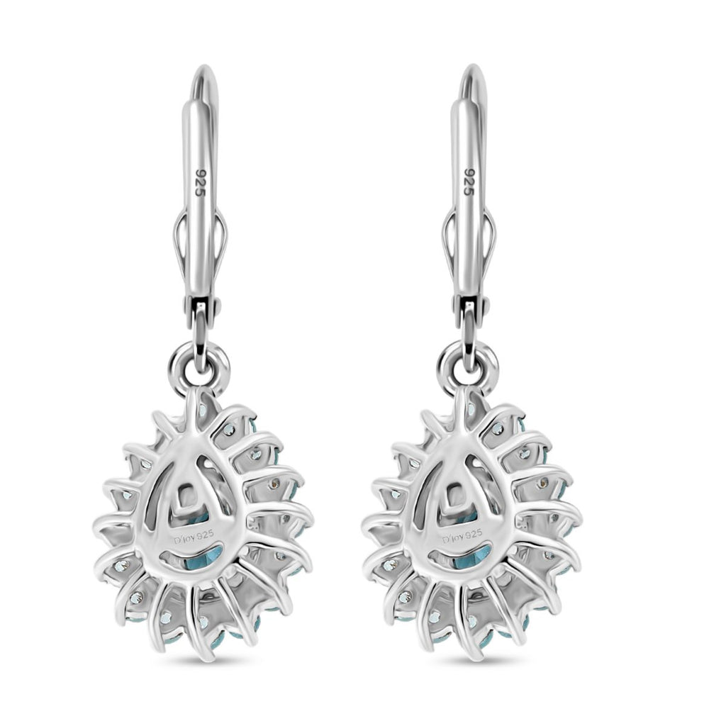 D'Joy AA Betroka Blauer Apatit Ohrringe 925 Silber rhodiniert ca. 2.04 ct