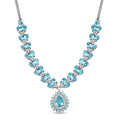 D joy AA Betroka Blauer Apatit Halskette ca. 45 cm 925 Silber rhodiniert ca. 8,66 ct.