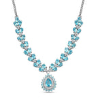 D joy AA Betroka Blauer Apatit Halskette ca. 45 cm 925 Silber rhodiniert ca. 8,66 ct.