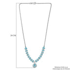 D joy AA Betroka Blauer Apatit Halskette ca. 45 cm 925 Silber rhodiniert ca. 8,66 ct.