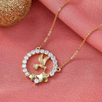 D'Joy Moissanit Halskette ca. 45 cm 925 Silber 750 Gelbgold Vermeil ca. 0,87 ct.