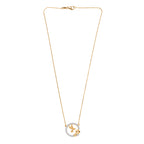 D'Joy Moissanit Halskette ca. 45 cm 925 Silber 750 Gelbgold Vermeil ca. 0,87 ct.