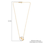 D'Joy Moissanit Halskette ca. 45 cm 925 Silber 750 Gelbgold Vermeil ca. 0,87 ct.