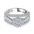 LUXURIANT SGL zertifizierter SI-GH Labor Diamant Ring, 925 Silber rhodiniert - 2 ct.