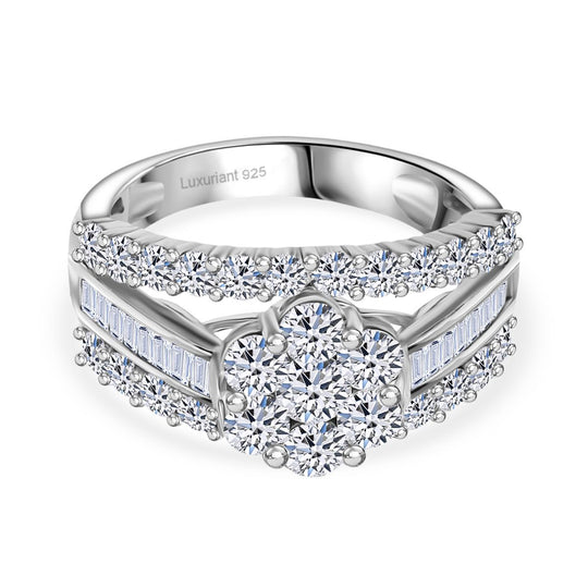 LUXURIANT DIAMOND - Lab Grown Diamant SI-GH SGL zertifiziert Ring 925 Silber rhodiniert (Größe 19.00) ca. 2.00 ct