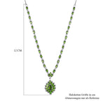 Natürlicher Chromdiopsid Halskette ca. 45 cm 925 Silber rhodiniert ca. 5.60 ct