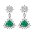 Rhapsody AAAA Brasilianischer Smaragd, Weißer Diamant Ohrringe 950 Platin ca. 4,05 ct.