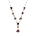 Königlicher Glamour- AAA Afrikanischer Rubin (Fissure gefüllt) Halskette ca. 45 cm 925 Silber rhodiniert ca. 13.88 ct