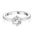 Moissanit Ring 925 Silber rhodiniert (Größe 16.00) ca. 0,75 ct