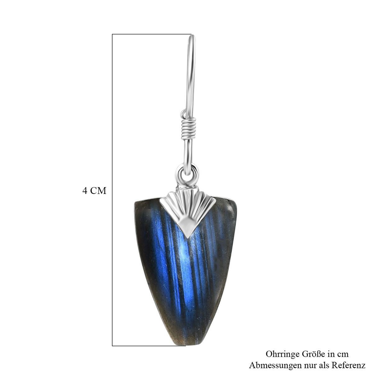 D'Joy AAA Labradorit Ohrringe 925 Silber rhodiniert ca. 26.40 ct