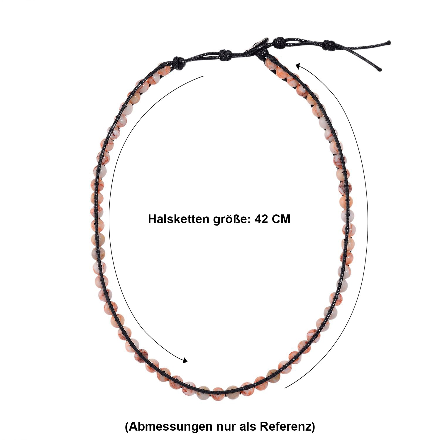 Roter Web-Jaspis Halskette, flexibel (ca. 42 cm), ca. 80.00 ct