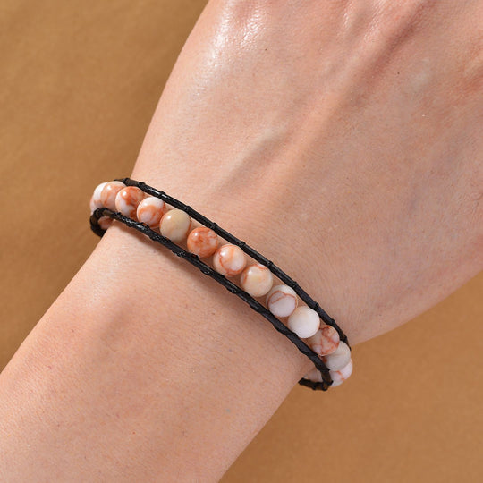 Roter Web-Jaspis Armband, flexibel (ca. 18 - 23 cm), ca. 35.00 ct