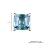 Blauer Zirkon Ohrringe 925 Silber rhodiniert ca. 1.06 ct