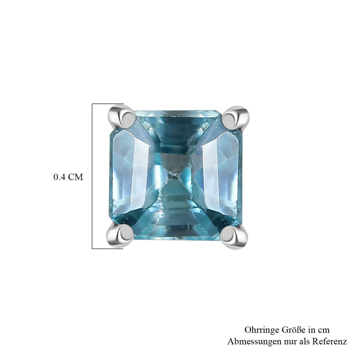 Blauer Zirkon Ohrringe 925 Silber rhodiniert ca. 1.06 ct