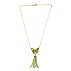 D'joy Natürlicher Peridot Halskette ca. 45 cm 925 Silber 750 Gelbgold Vermeil ca. 22.53 ct