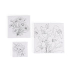 Leinwand-Malset - 3-teiliges Set mit Rosen-, Gänseblümchen- und Lilienmotiv, inklusive Farben, Mischpalette und Pinseln