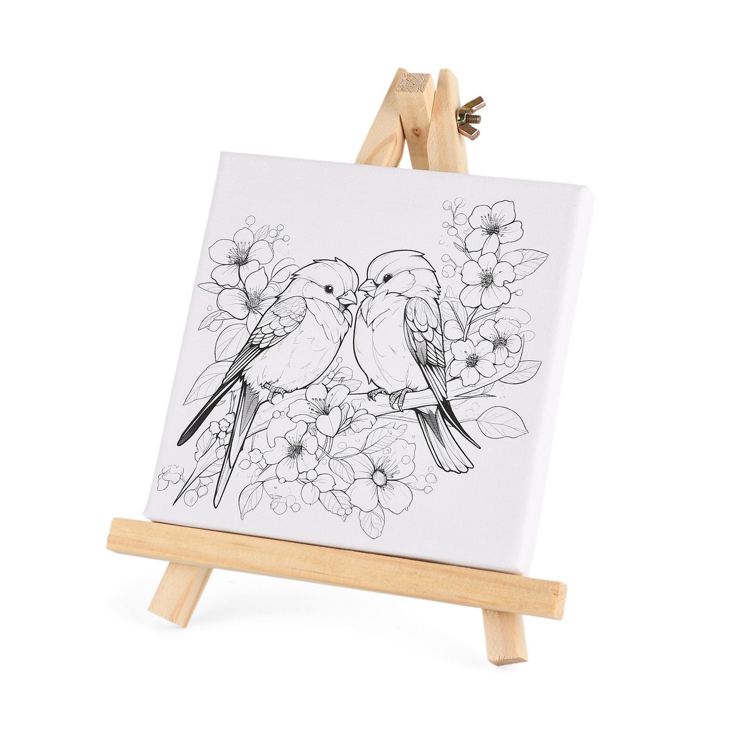 Leinwand-Malset - 3-teiliges Set mit Schmetterlings-, Elster- und Einhornmotiv, inklusive Farben, Mischpalette und Pinseln