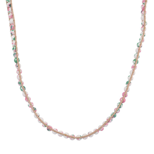 Fuchsia-grüner Regenblumen-Yuhua-Quarzit Halskette, flexibel (ca. 42 cm), ca. 80.00 ct